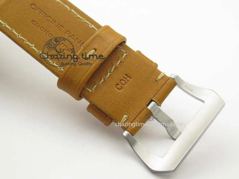PAM127 E V6F 1:1 Best Edition On Brown Leather Strap A6497 With Y-Incabloc V HighQuality 8500