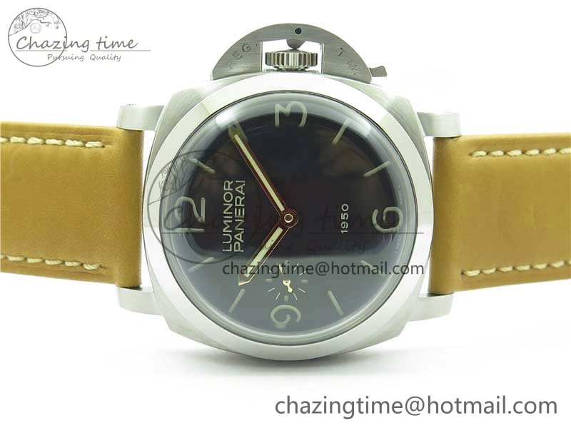 Stretchable PAM127 E XF 1:1 Best Edition On Brown Leather Strap A6497 ( Free Strap) 8394