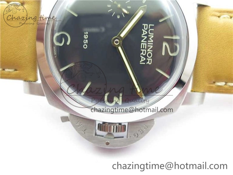 Stretchable PAM127 E XF 1:1 Best Edition On Brown Leather Strap A6497 ( Free Strap) 8394