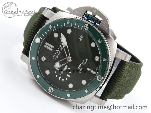 PAM1287 V TTF 1:1 Best Edition Green Dial on Green Nylon Strap P EasyMatch 8312