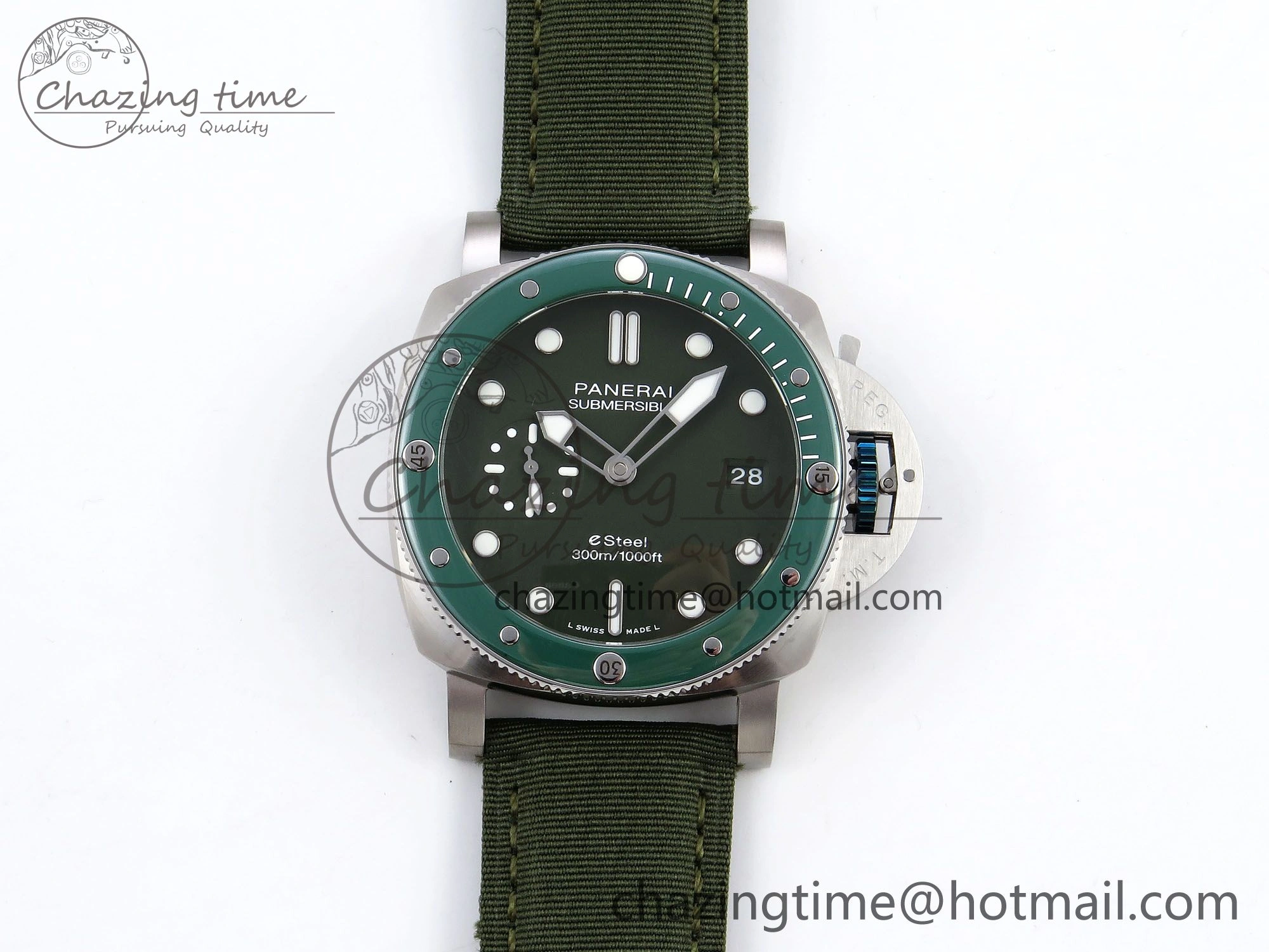 PAM1287 V TTF 1:1 Best Edition Green Dial on Green Nylon Strap P EasyMatch 8312
