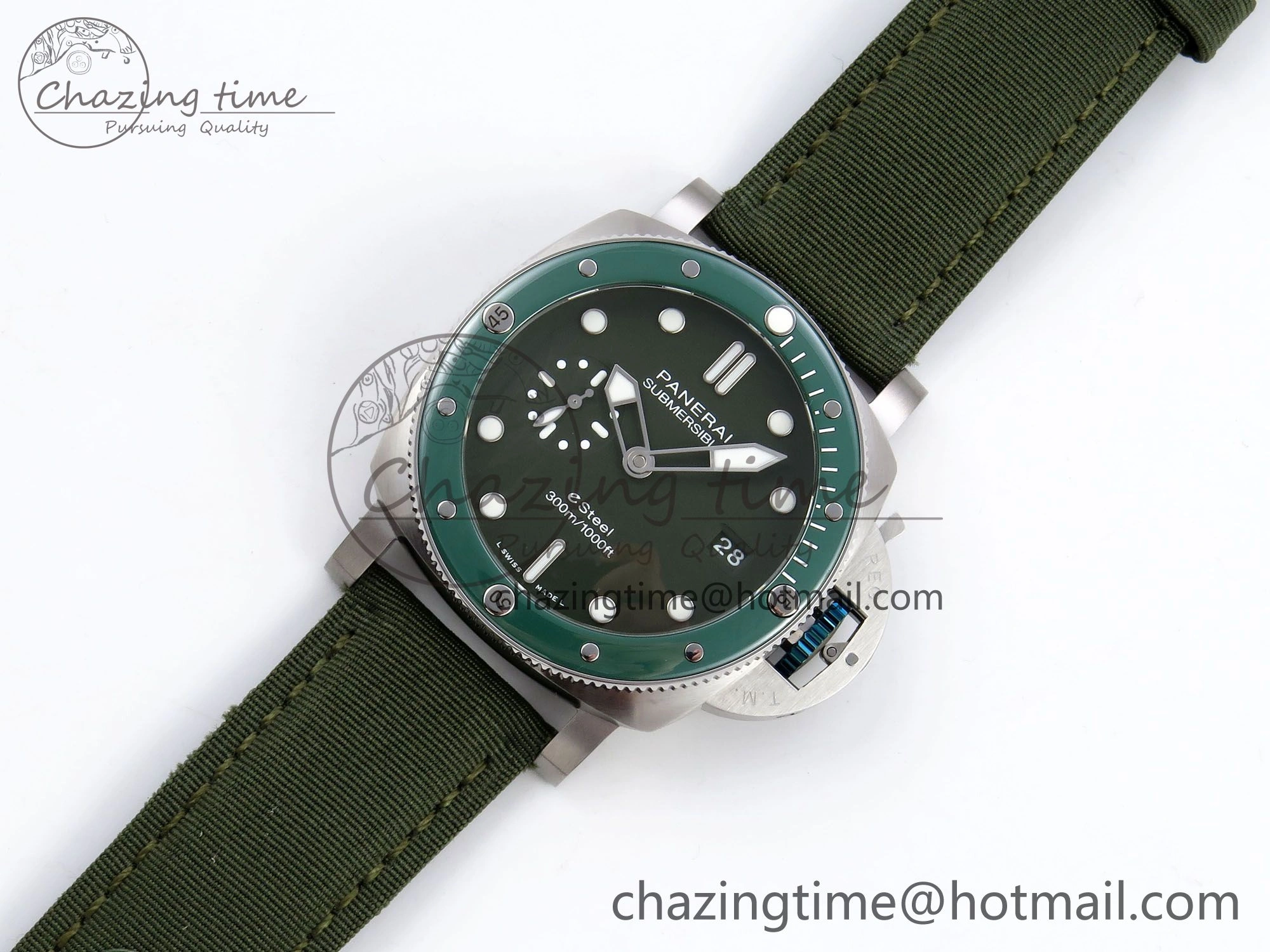 PAM1287 V TTF 1:1 Best Edition Green Dial on Green Nylon Strap P EasyMatch 8312