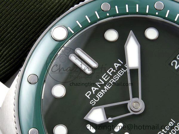 PAM1287 V TTF 1:1 Best Edition Green Dial on Green Nylon Strap P EasyMatch 8312