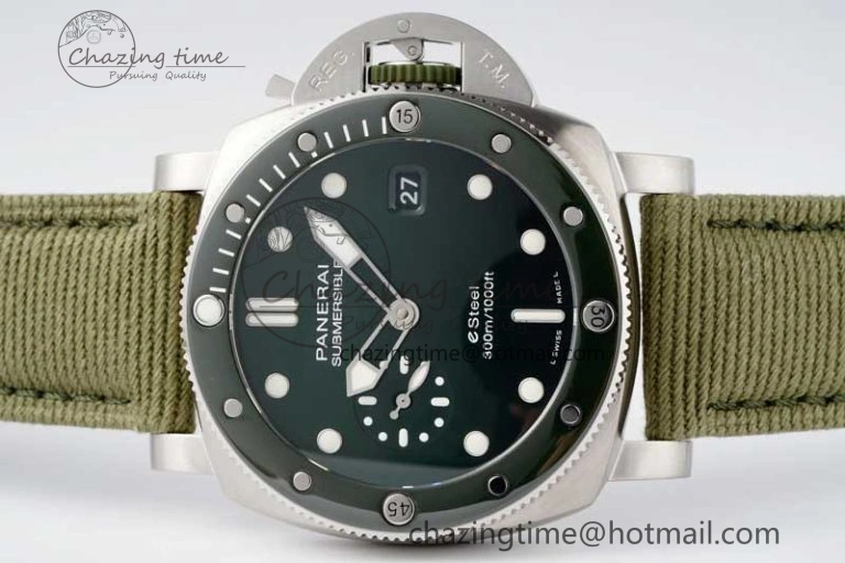 PAM1287 Y SBF 1:1 Best Edition Green Dial on Green Nylon Strap P FlexibleFit 8351
