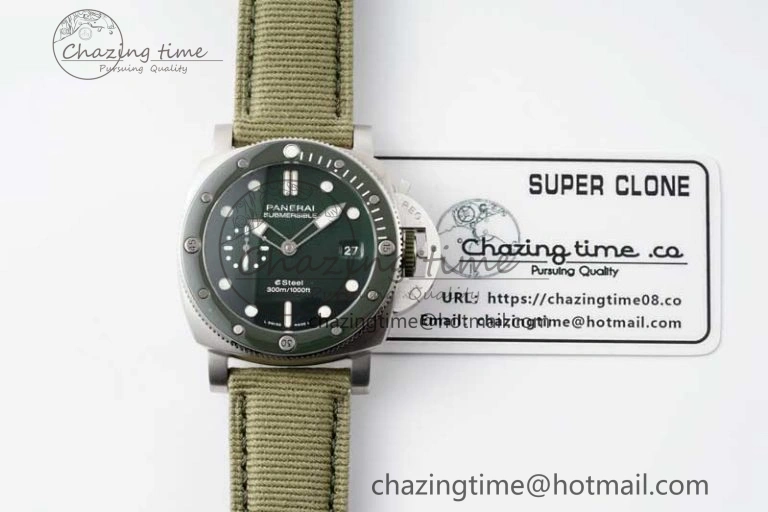 PAM1287 Y SBF 1:1 Best Edition Green Dial on Green Nylon Strap P FlexibleFit 8351