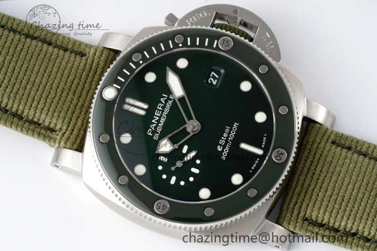 PAM1287 Y SBF 1:1 Best Edition Green Dial on Green Nylon Strap P FlexibleFit 8351