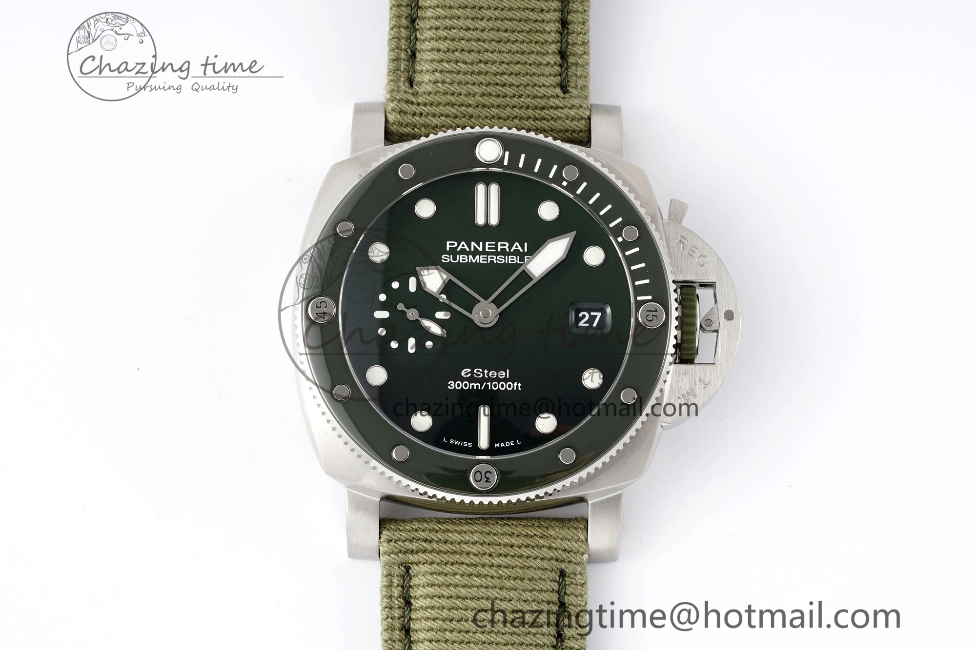 Chic PAM1287 Y VSF 1:1 Best Edition Green Dial on Green Nylon Strap P 8344