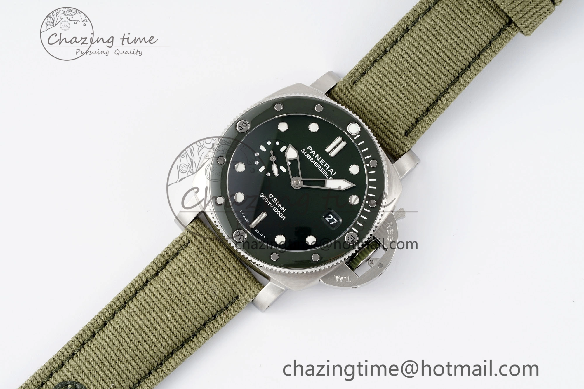 Chic PAM1287 Y VSF 1:1 Best Edition Green Dial on Green Nylon Strap P 8344