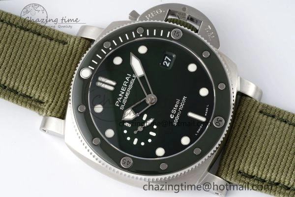 Chic PAM1287 Y VSF 1:1 Best Edition Green Dial on Green Nylon Strap P 8344
