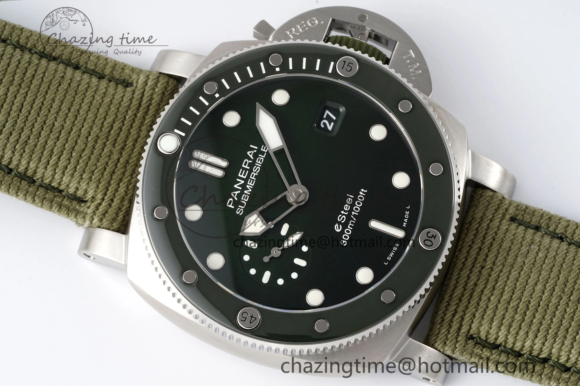 Chic PAM1287 Y VSF 1:1 Best Edition Green Dial on Green Nylon Strap P 8344