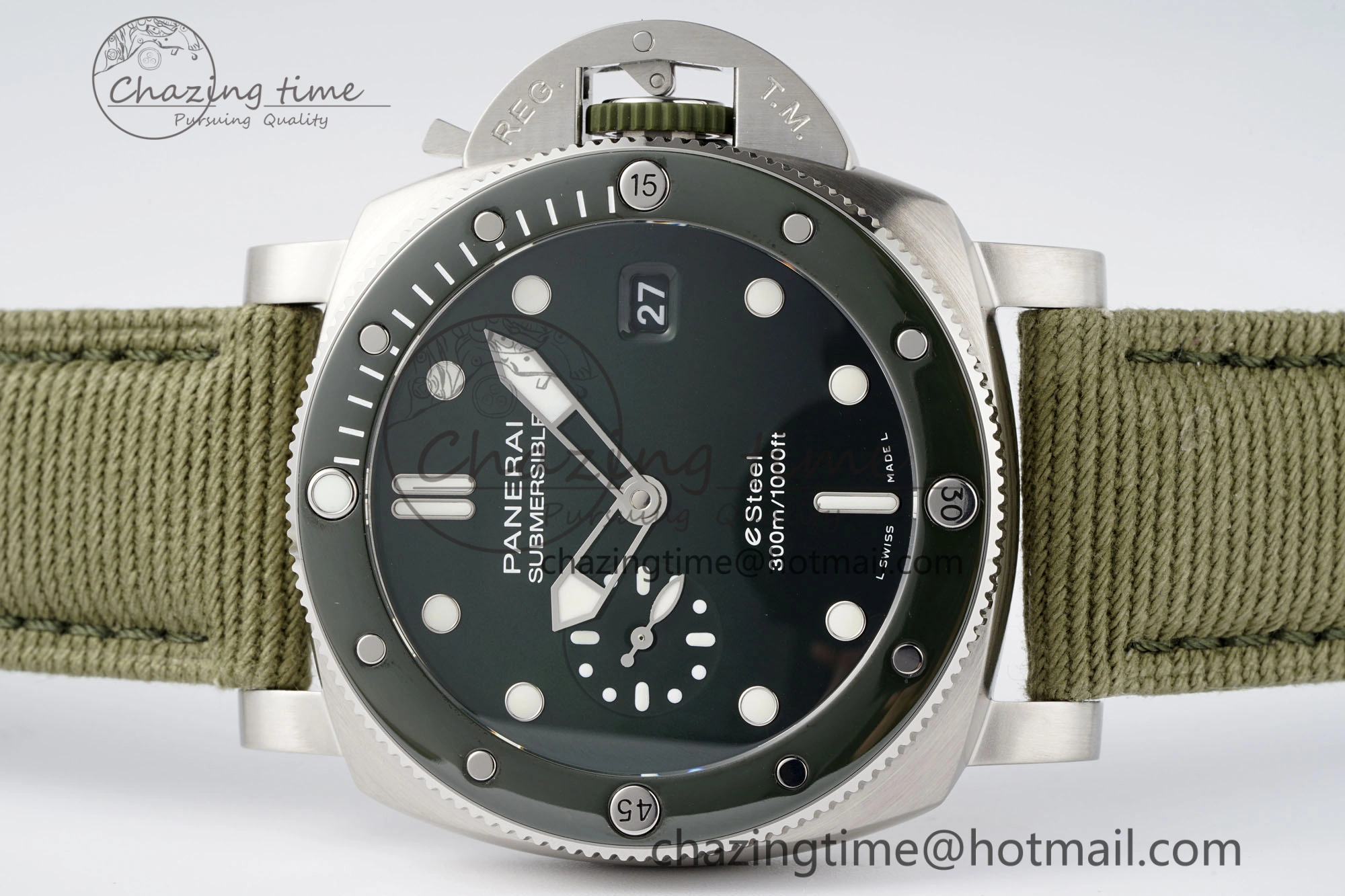 Chic PAM1287 Y VSF 1:1 Best Edition Green Dial on Green Nylon Strap P 8344