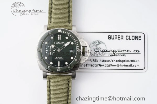 Chic PAM1287 Y VSF 1:1 Best Edition Green Dial on Green Nylon Strap P 8344