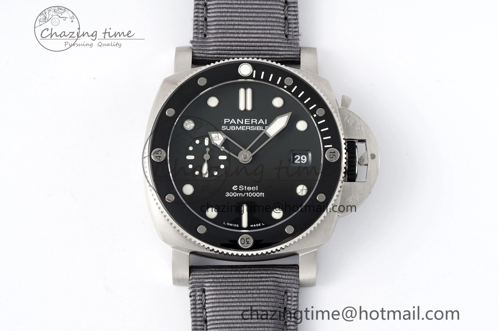 PAM1288 Y VSF 1:1 Best Edition Gray Dial on Gray Nylon Strap P Snug 8340