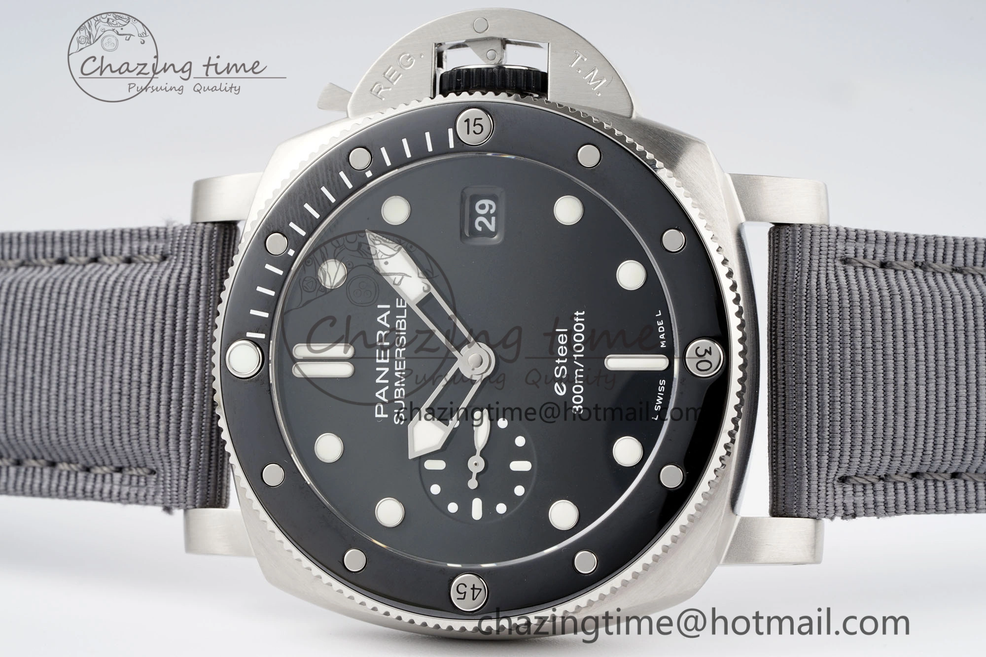 PAM1288 Y VSF 1:1 Best Edition Gray Dial on Gray Nylon Strap P Snug 8340