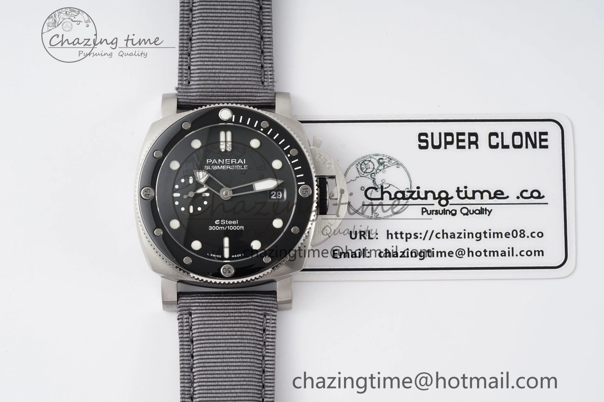 PAM1288 Y VSF 1:1 Best Edition Gray Dial on Gray Nylon Strap P Snug 8340