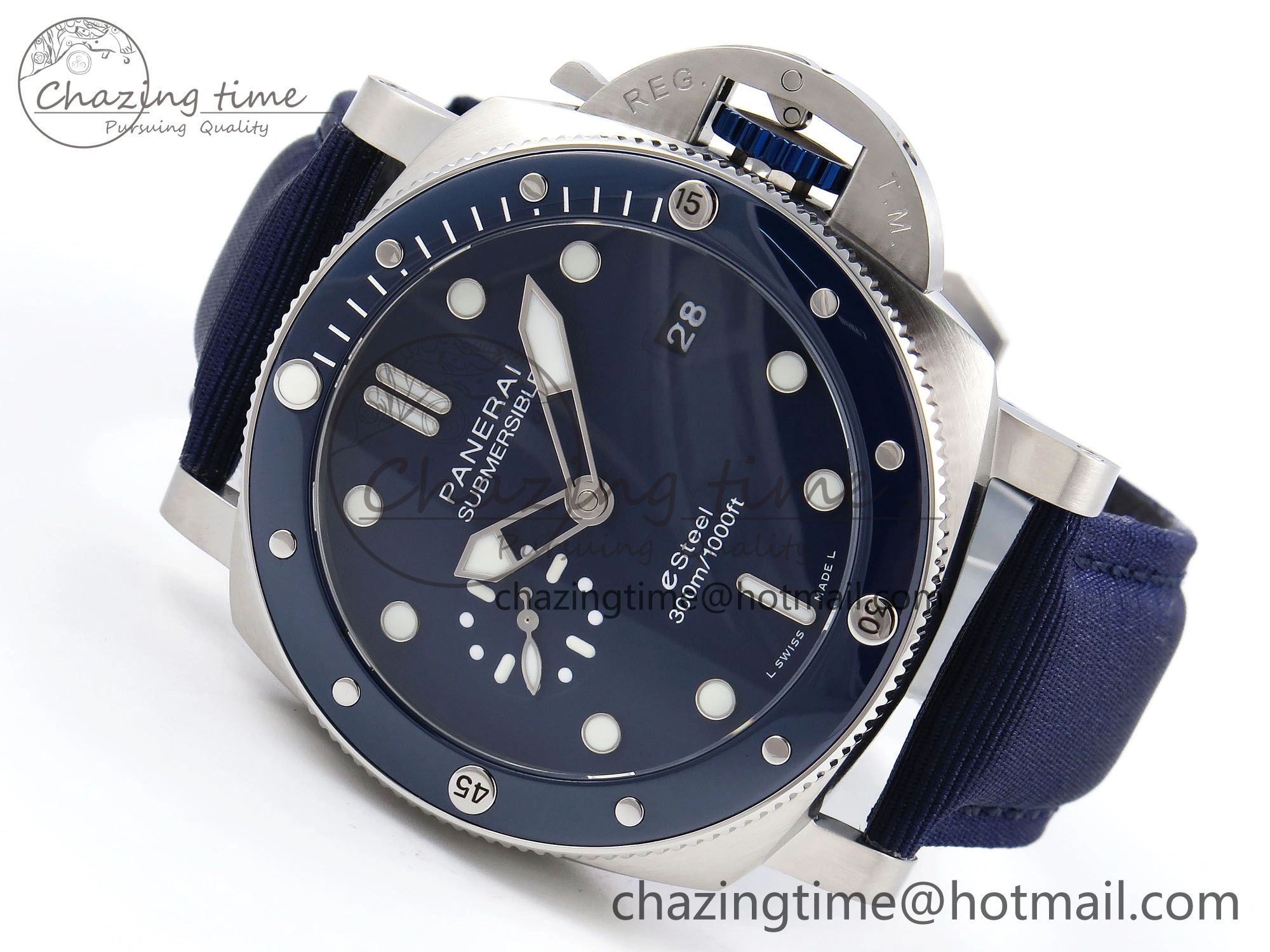 PAM1289 V TTF 1:1 Best Edition Blue Dial on Blue Nylon Strap P Durable 8323