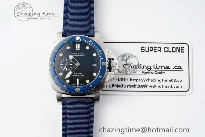 PAM1289 Y SBF 1:1 Best Edition Blue Dial on Blue Nylon Strap P SoftTouch 8353