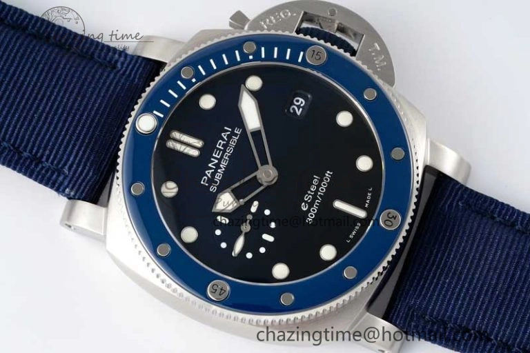 PAM1289 Y SBF 1:1 Best Edition Blue Dial on Blue Nylon Strap P SoftTouch 8353