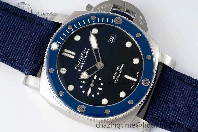 PAM1289 Y SBF 1:1 Best Edition Blue Dial on Blue Nylon Strap P SoftTouch 8353