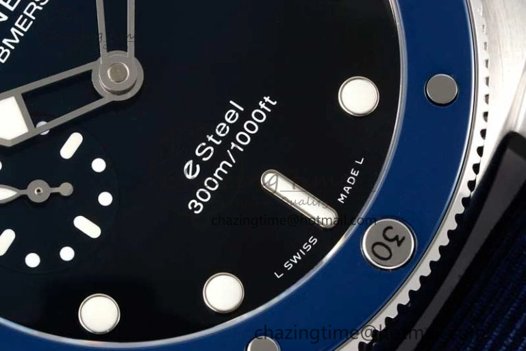 PAM1289 Y SBF 1:1 Best Edition Blue Dial on Blue Nylon Strap P SoftTouch 8353