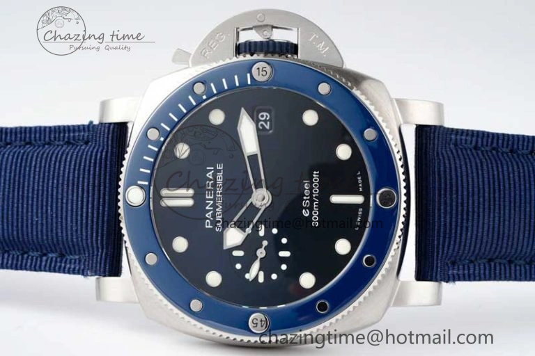 PAM1289 Y SBF 1:1 Best Edition Blue Dial on Blue Nylon Strap P SoftTouch 8353