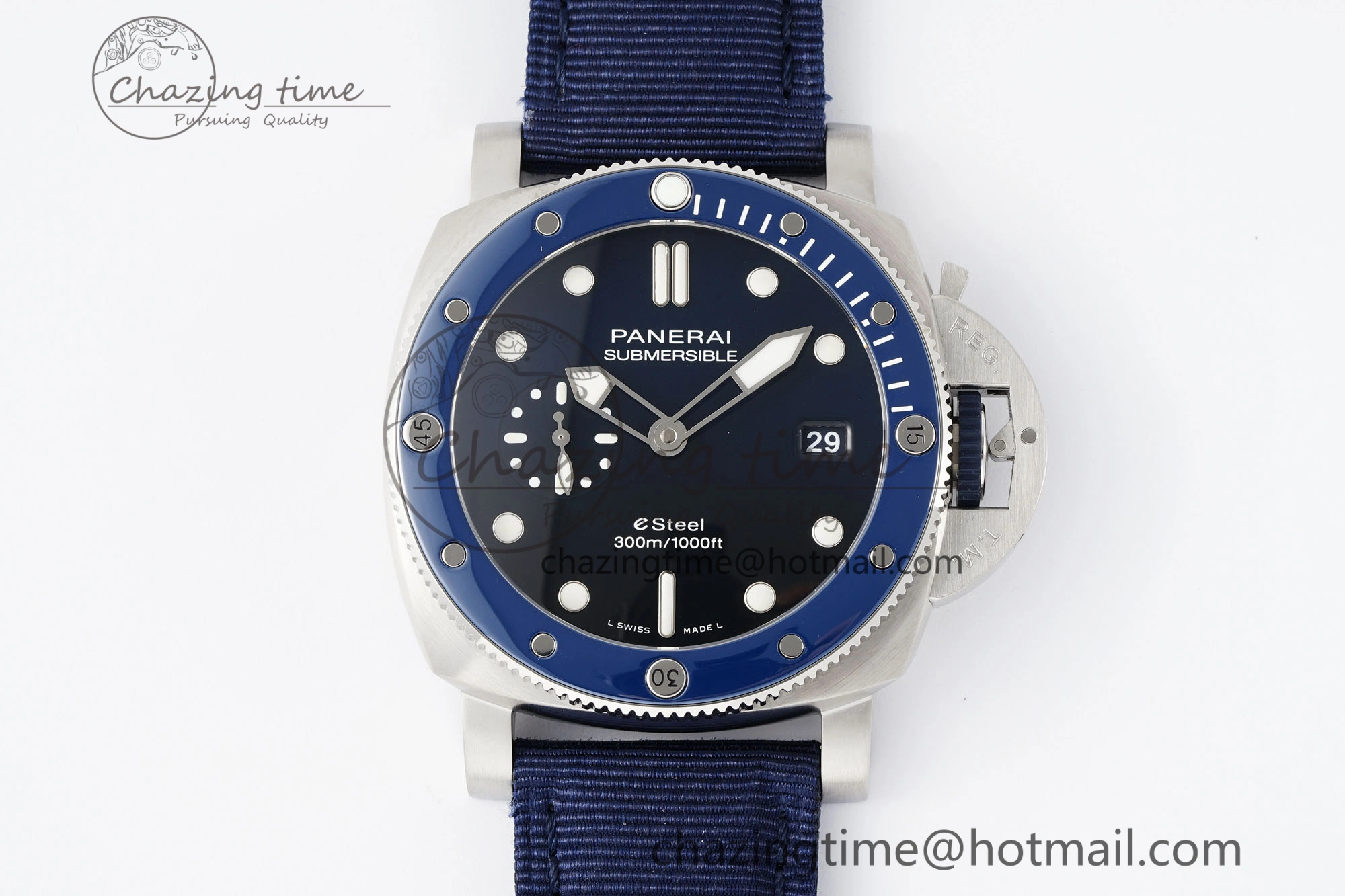 Flexible PAM1289 Y VSF 1:1 Best Edition Blue Dial on Blue Nylon Strap P 8343