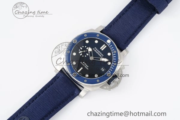 Flexible PAM1289 Y VSF 1:1 Best Edition Blue Dial on Blue Nylon Strap P 8343