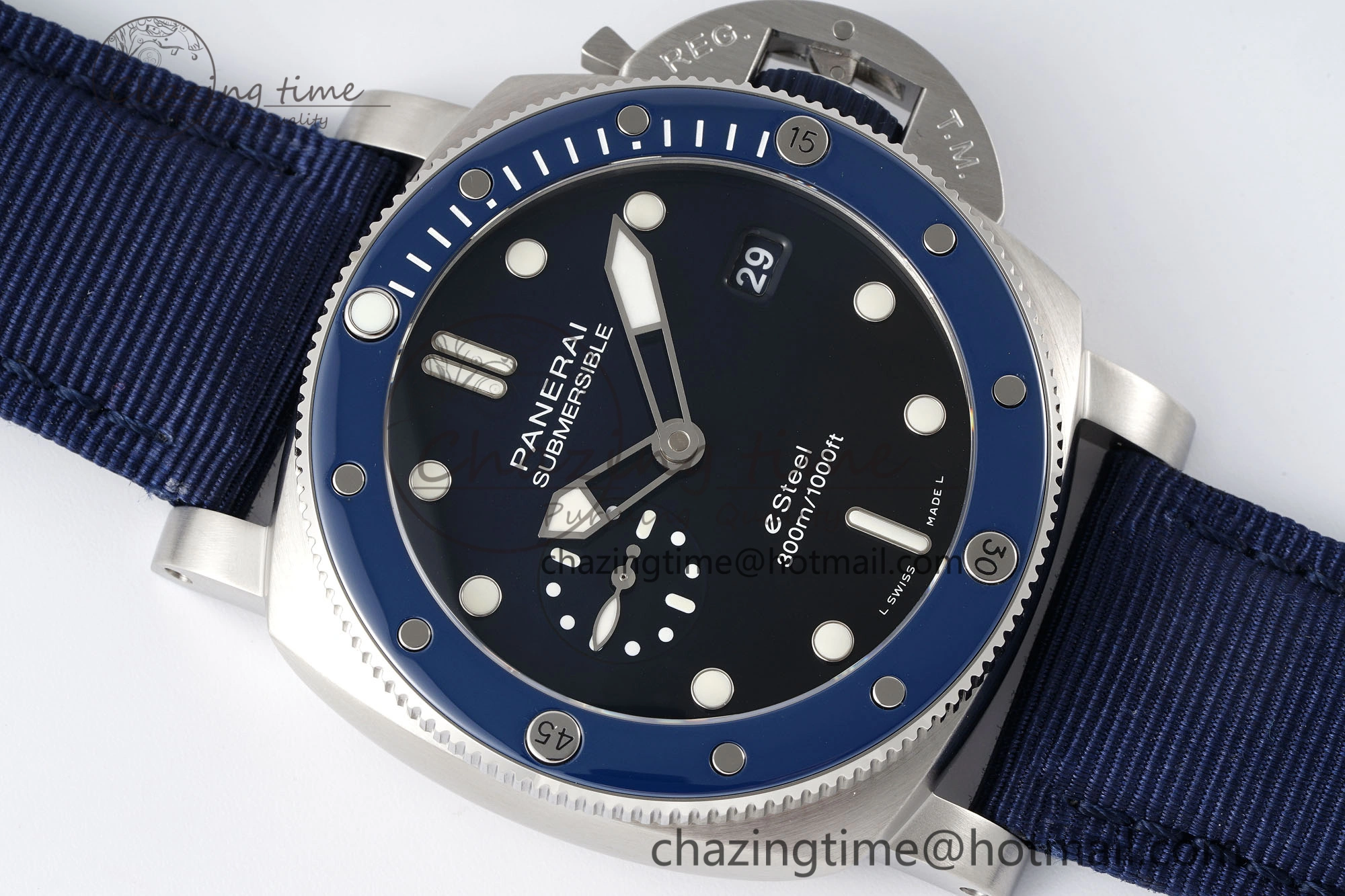 Flexible PAM1289 Y VSF 1:1 Best Edition Blue Dial on Blue Nylon Strap P 8343