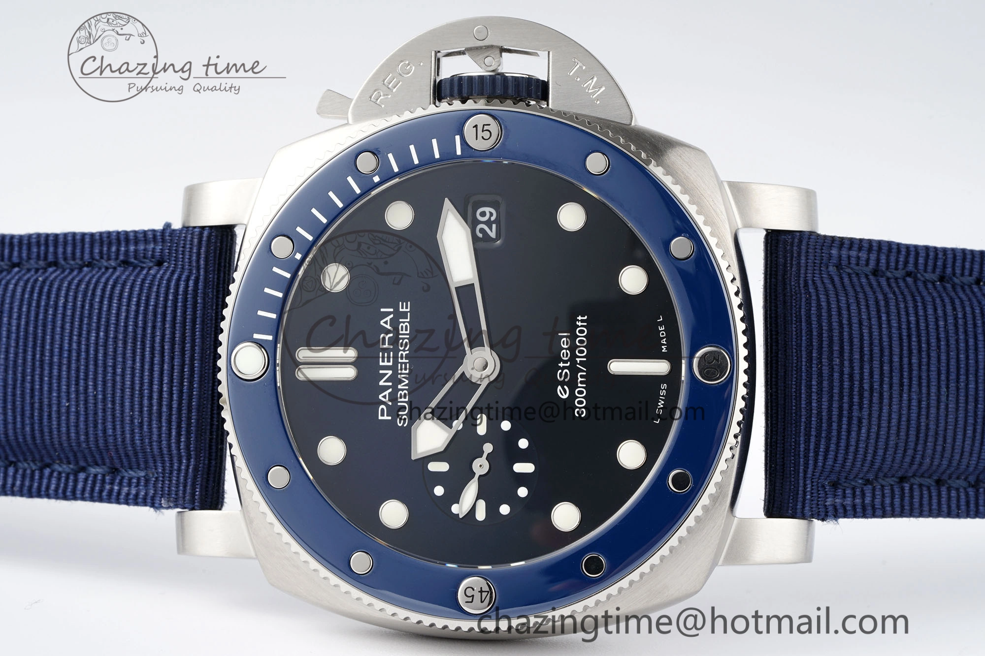 Flexible PAM1289 Y VSF 1:1 Best Edition Blue Dial on Blue Nylon Strap P 8343