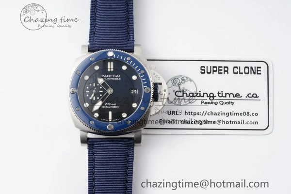 Flexible PAM1289 Y VSF 1:1 Best Edition Blue Dial on Blue Nylon Strap P 8343