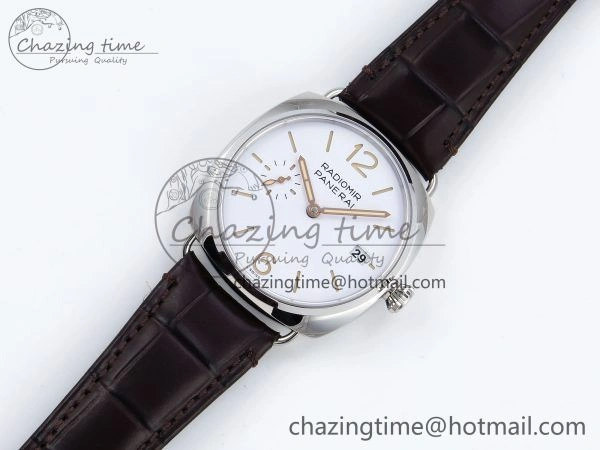 SmoothTexture PAM1292 Radiomir 40mm VSF 1:1 Best Edition White Dial on Brown Leather Strap P 8317