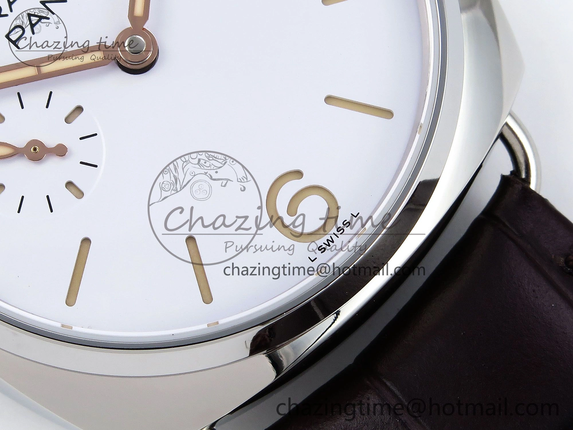 SmoothTexture PAM1292 Radiomir 40mm VSF 1:1 Best Edition White Dial on Brown Leather Strap P 8317