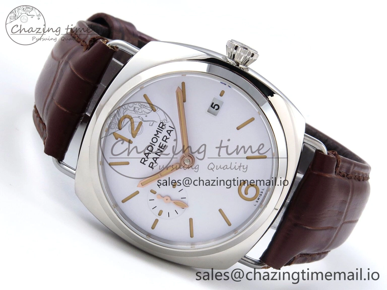 Timeless PAM1292 Y Radiomir TTF 1:1 Best Edition White Dial on Brown Leather Strap P 8309