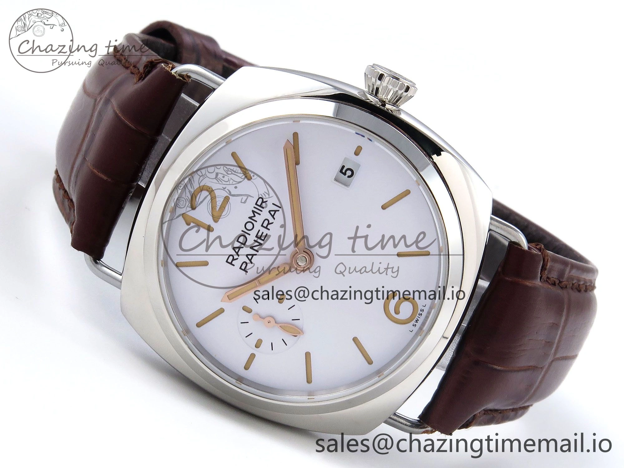 Timeless PAM1292 Y Radiomir TTF 1:1 Best Edition White Dial on Brown Leather Strap P 8309