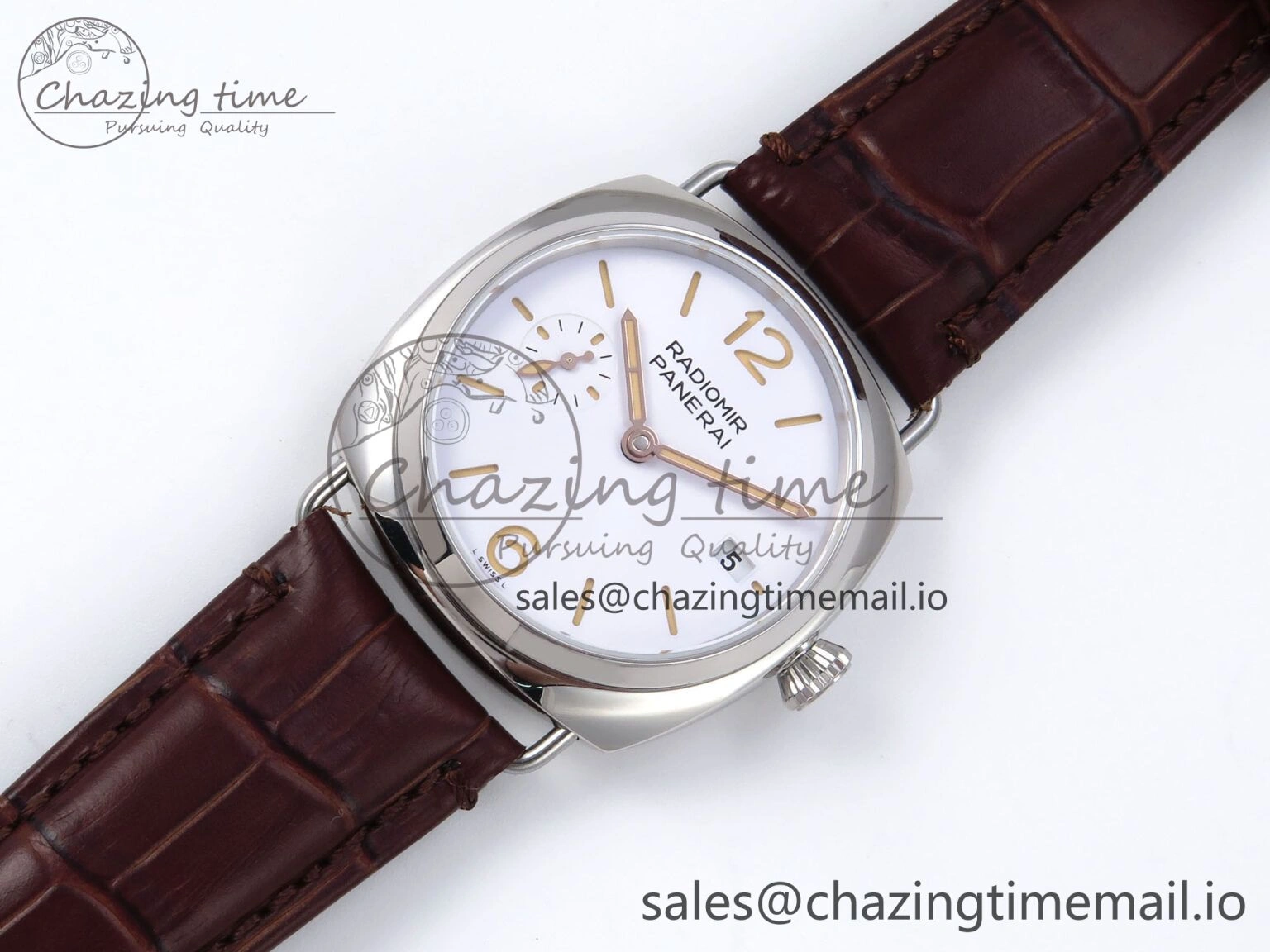 Timeless PAM1292 Y Radiomir TTF 1:1 Best Edition White Dial on Brown Leather Strap P 8309