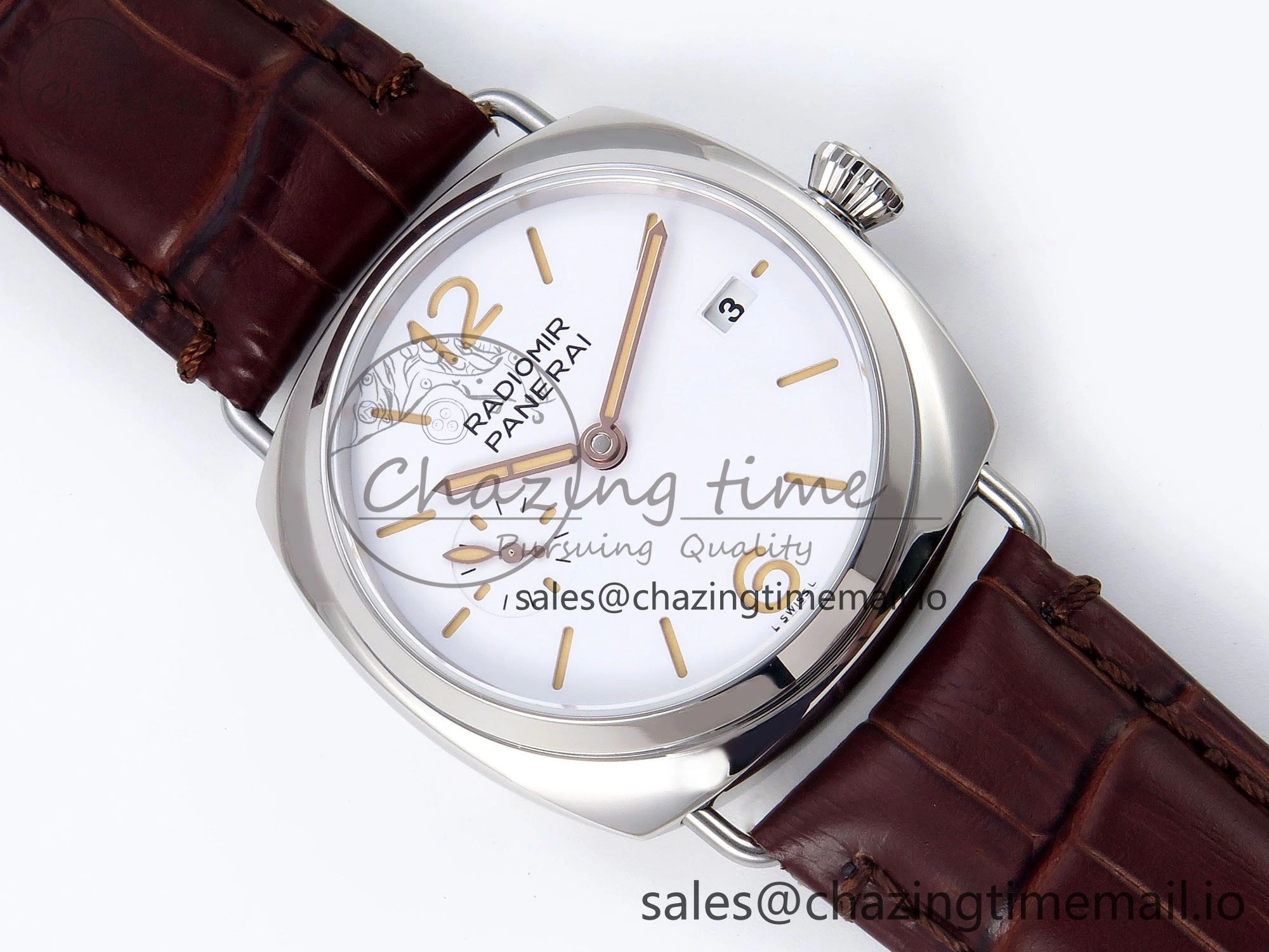 Timeless PAM1292 Y Radiomir TTF 1:1 Best Edition White Dial on Brown Leather Strap P 8309