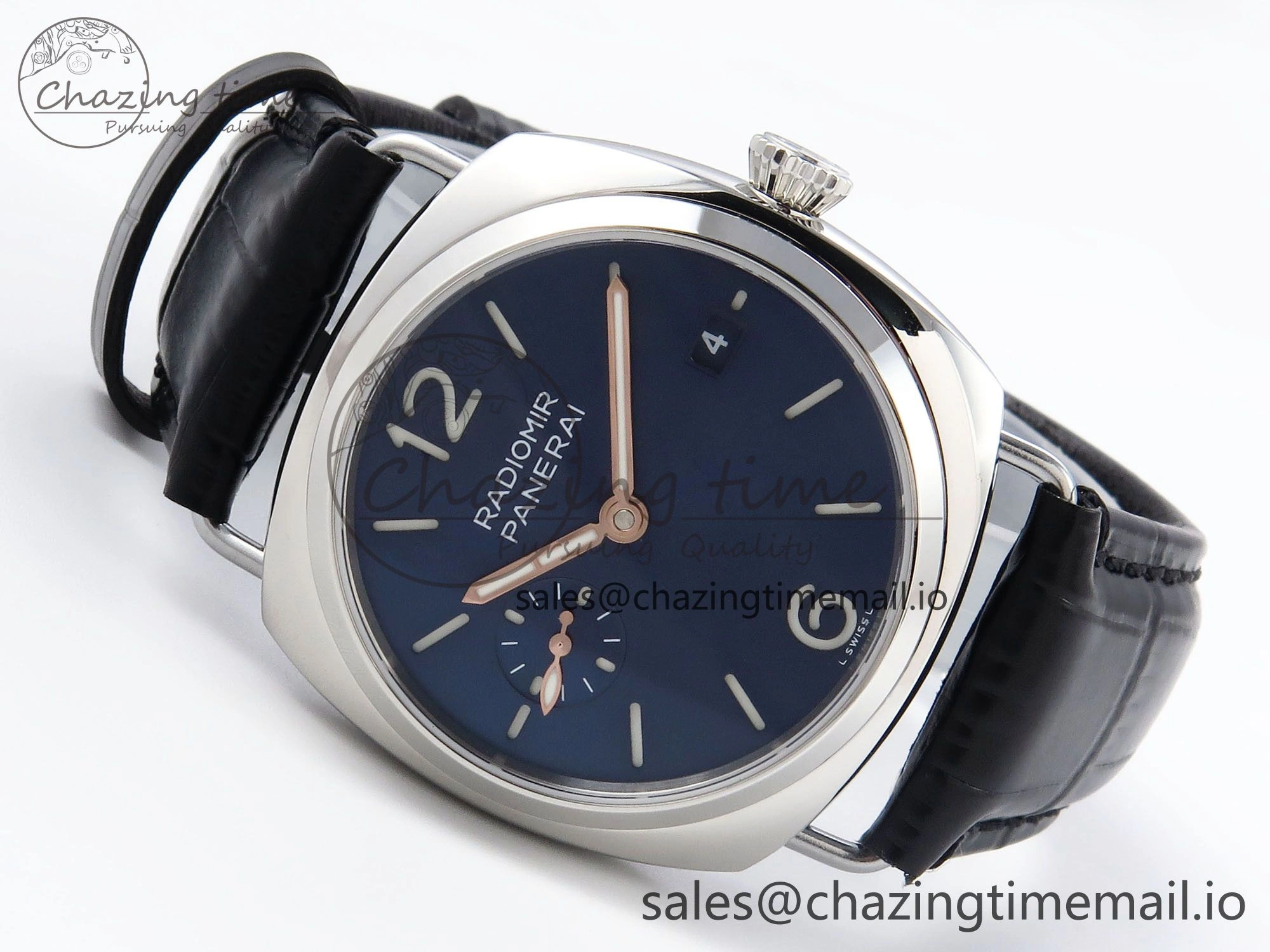 PAM1293 Y Radiomir TTF 1:1 Best Edition Blue Dial on Black Leather Strap P BestValue 8321