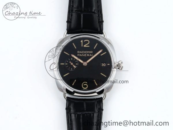 TopPick PAM1294 Radiomir 40mm VSF 1:1 Best Edition Black Dial on Black Leather Strap P 8316