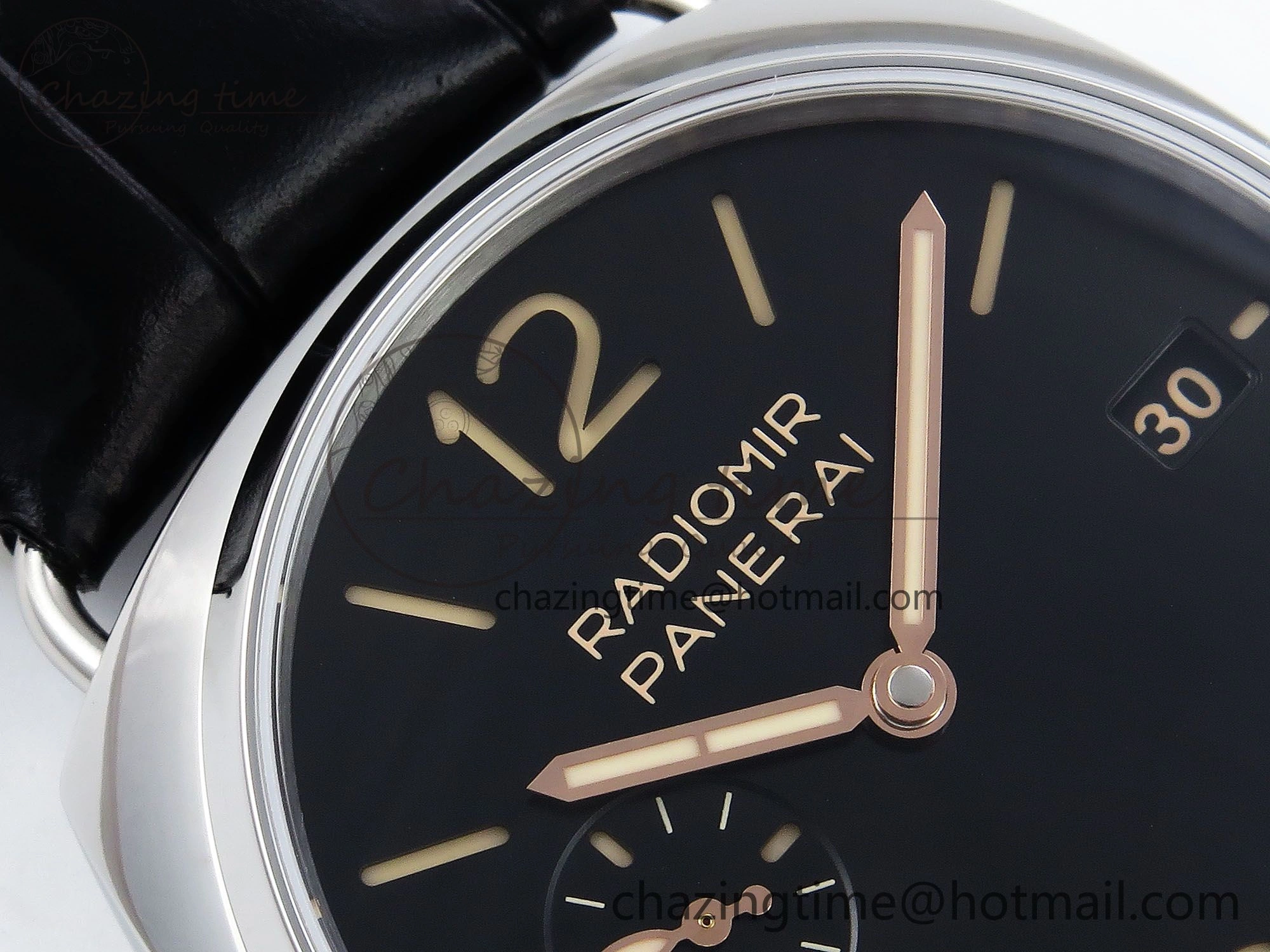 TopPick PAM1294 Radiomir 40mm VSF 1:1 Best Edition Black Dial on Black Leather Strap P 8316