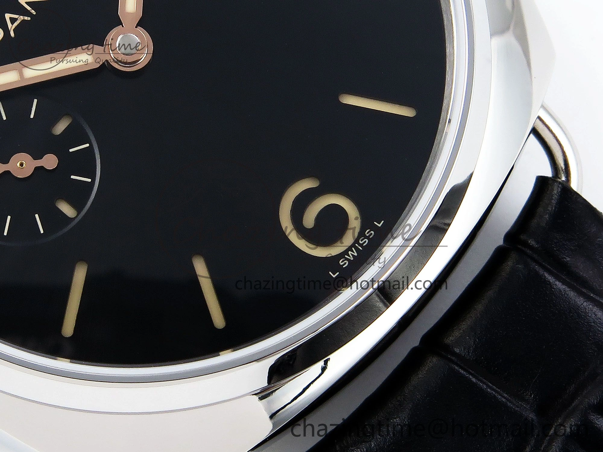 TopPick PAM1294 Radiomir 40mm VSF 1:1 Best Edition Black Dial on Black Leather Strap P 8316