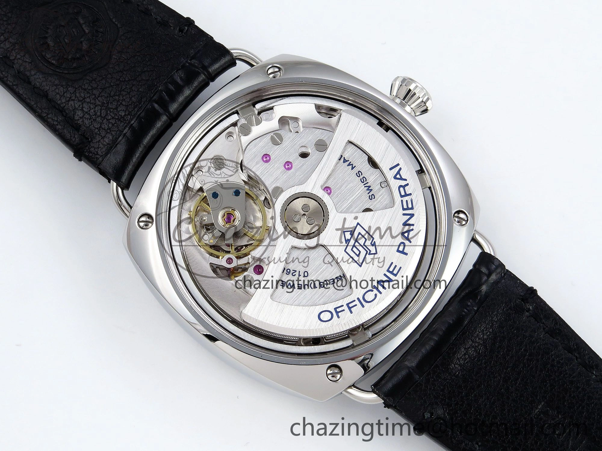 TopPick PAM1294 Radiomir 40mm VSF 1:1 Best Edition Black Dial on Black Leather Strap P 8316