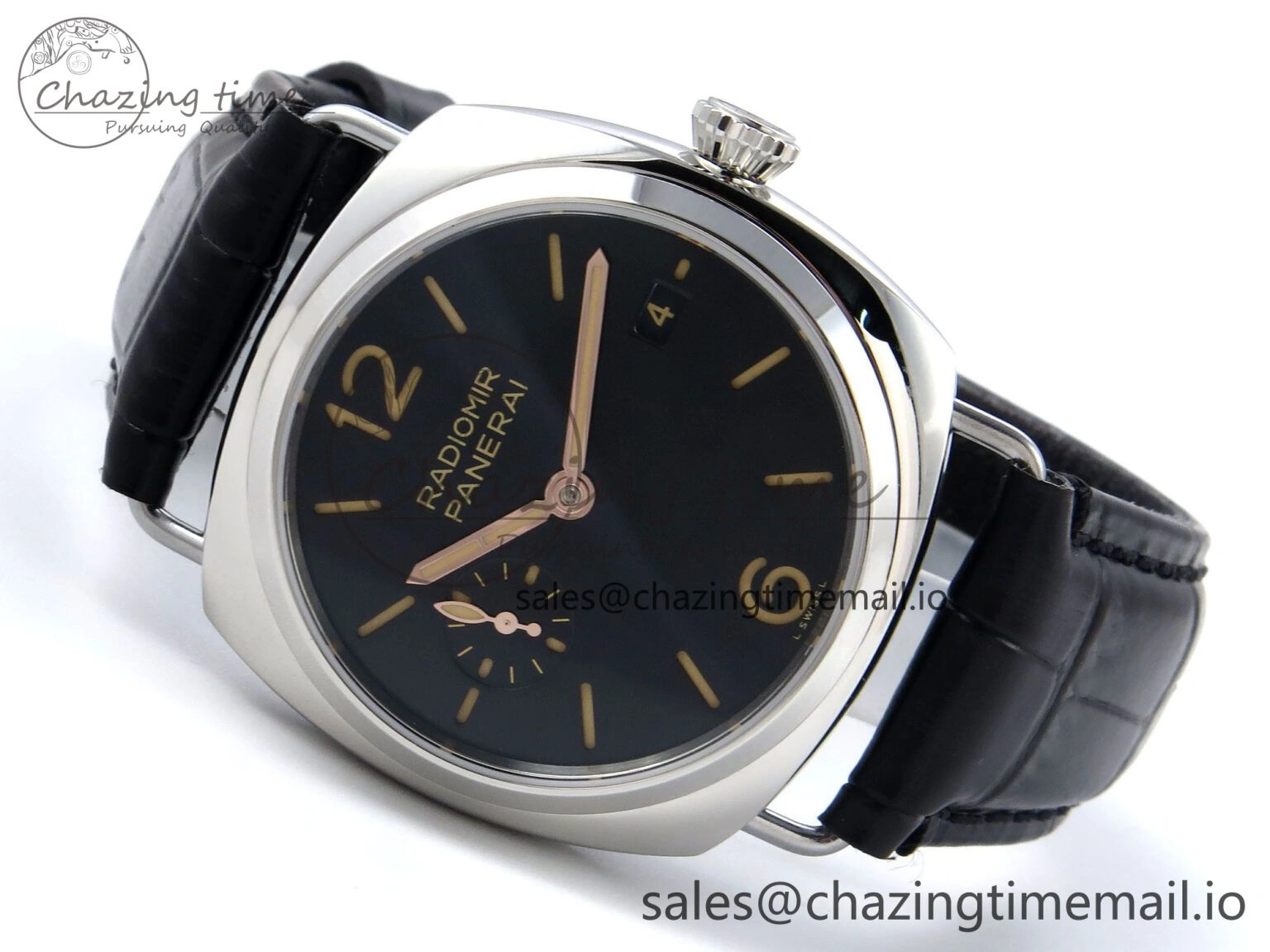 Tailored PAM1294 Y Radiomir TTF 1:1 Best Edition Black Dial on Black Leather Strap P 8311