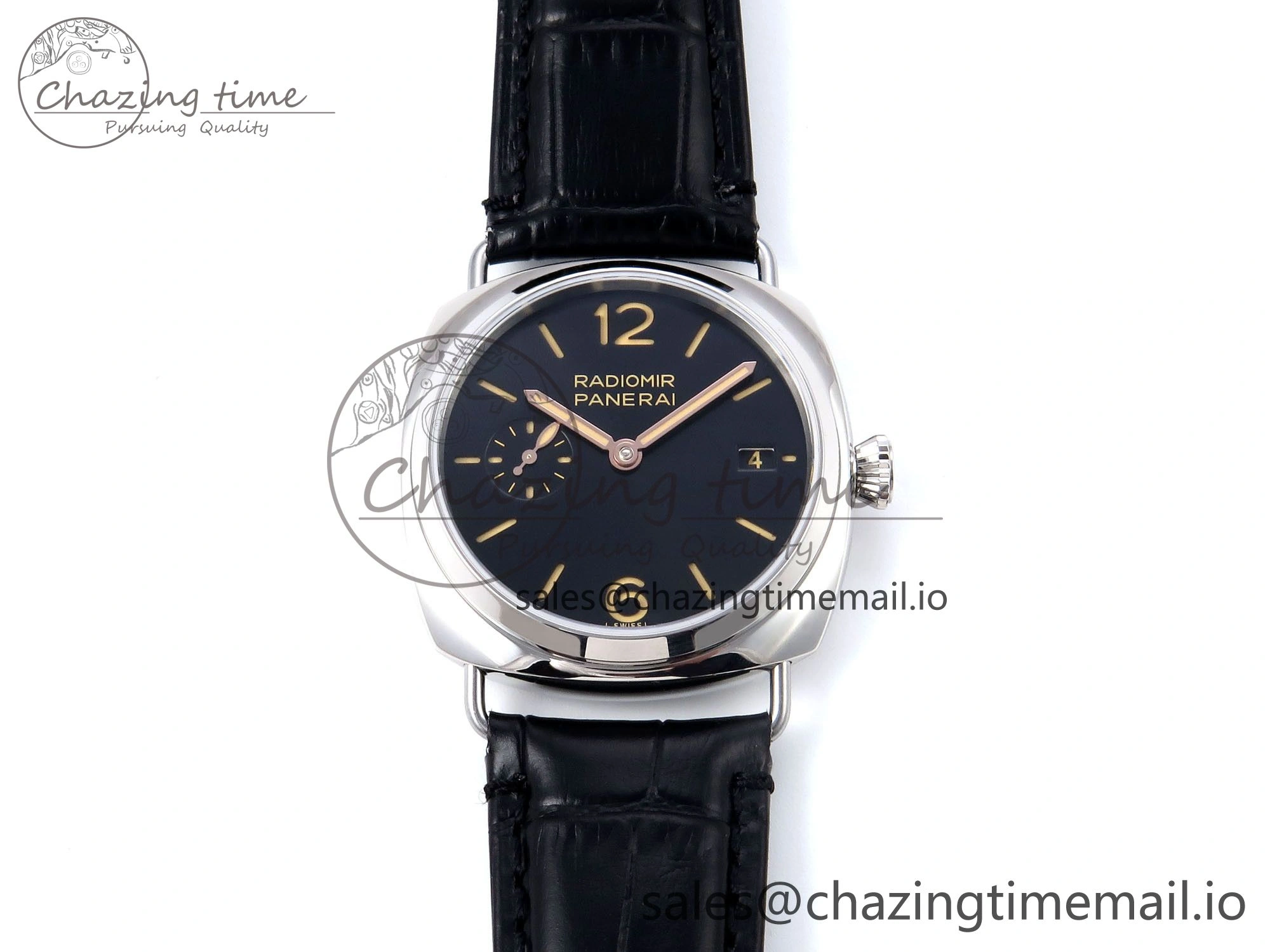 Tailored PAM1294 Y Radiomir TTF 1:1 Best Edition Black Dial on Black Leather Strap P 8311