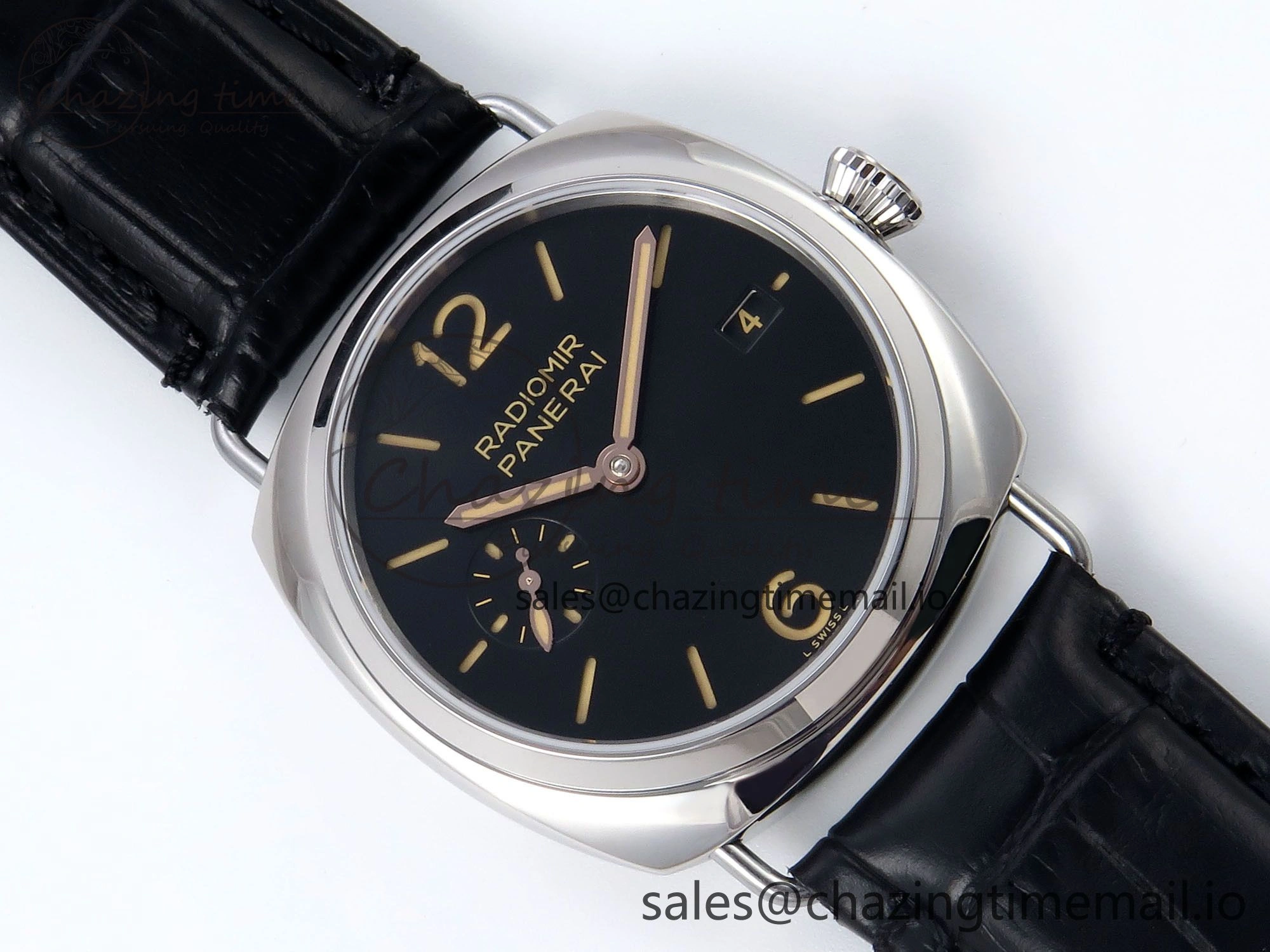 Tailored PAM1294 Y Radiomir TTF 1:1 Best Edition Black Dial on Black Leather Strap P 8311