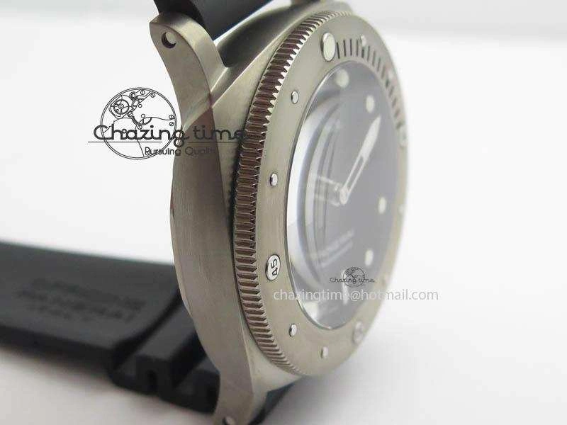 WaterResistant PAM1305 T Titanium ZF 1:1 Best Edition Black Dial On Black Rubber Strap P. 8441