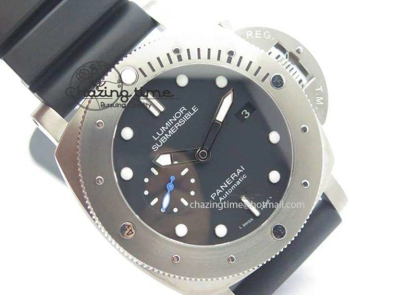 WaterResistant PAM1305 T Titanium ZF 1:1 Best Edition Black Dial On Black Rubber Strap P. 8441