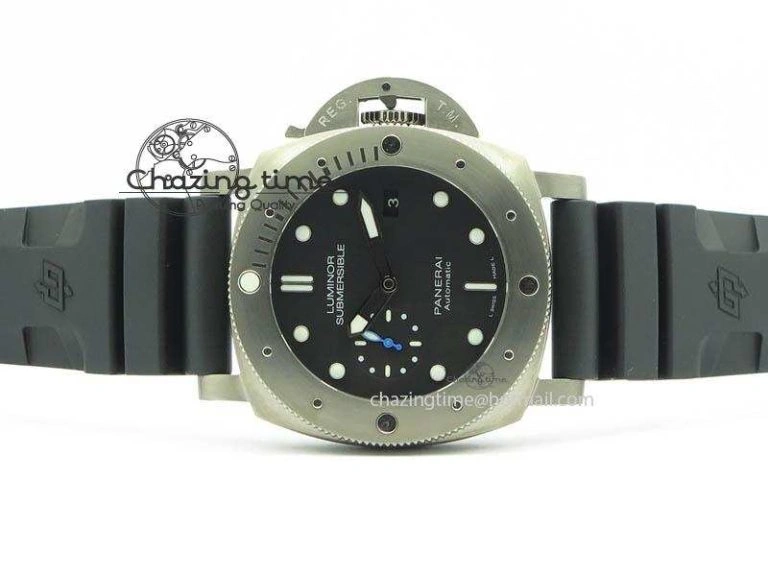 WaterResistant PAM1305 T Titanium ZF 1:1 Best Edition Black Dial On Black Rubber Strap P. 8441