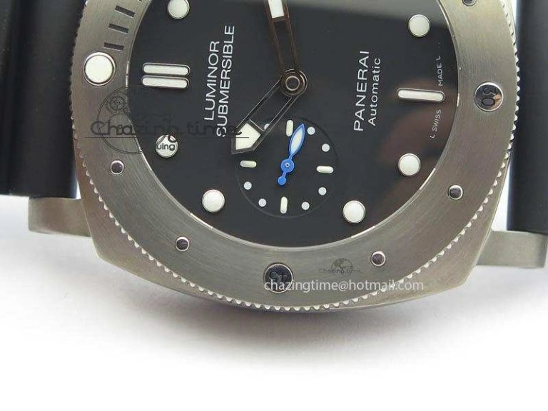 WaterResistant PAM1305 T Titanium ZF 1:1 Best Edition Black Dial On Black Rubber Strap P. 8441