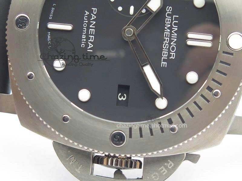 WaterResistant PAM1305 T Titanium ZF 1:1 Best Edition Black Dial On Black Rubber Strap P. 8441
