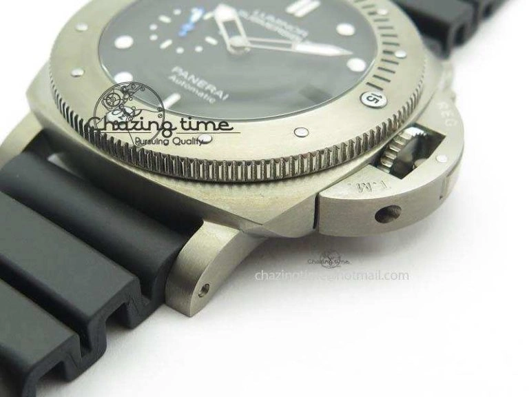 WaterResistant PAM1305 T Titanium ZF 1:1 Best Edition Black Dial On Black Rubber Strap P. 8441